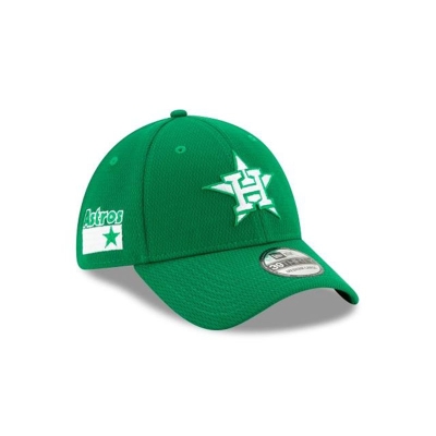 Green Houston Astros Hat - New Era MLB St Patricks Day 39THIRTY Stretch Fit Caps USA2530897